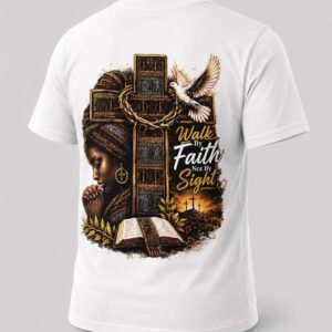 Christian back print graphic tee women - creoxa