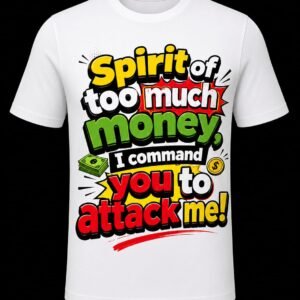"Spirit of Too Much Money" Funny DTF Print T-Shirt – Humorous Graphic Crew Neck Tee