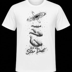 "We Are Star Dust" Cosmic Face DTF Print T-Shirt – Celestial Graphic Crew Neck Tee