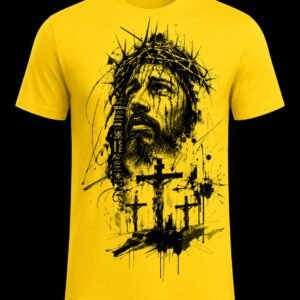 "King of Kings" Jesus Crown of Thorns DTF Print T-Shirt – Christian Graphic Crew Neck Tee