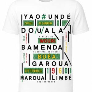 "Cameroon Pride" Cities Typography DTF Print T-Shirt – Cultural Graphic Crew Neck Tee