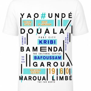 "Cameroon Hubs" Cities Typography DTF Print T-Shirt – Cultural Graphic Crew Neck Tee