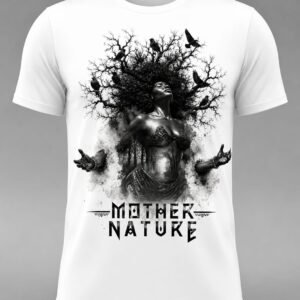 "Goddess of the Earth" Mother Nature DTF Print T-Shirt – Afrocentric Graphic Crew Neck Tee