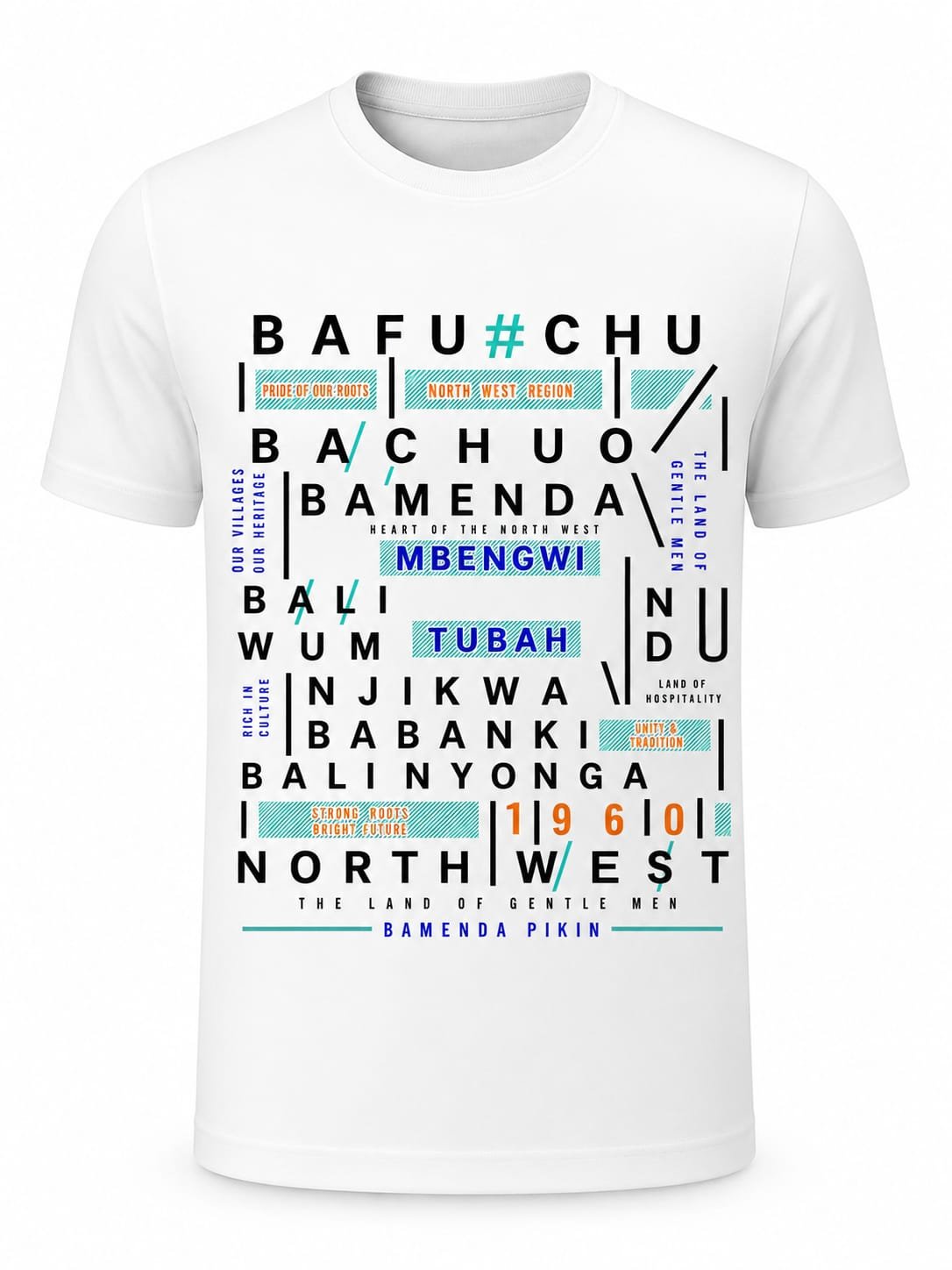 "Cameroon Pride" Cities Typography DTF Print T-Shirt – Cultural Graphic Crew Neck Tee